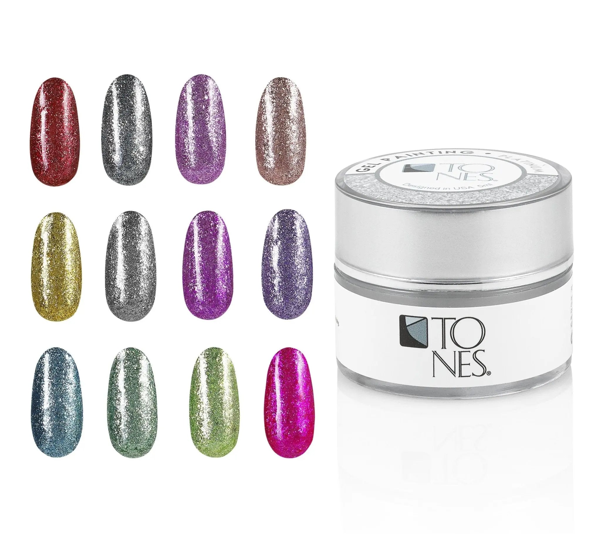 Platinum Gel Painting Kit - 12 Colors (12 x 5ml / 0.17oz) - Tones