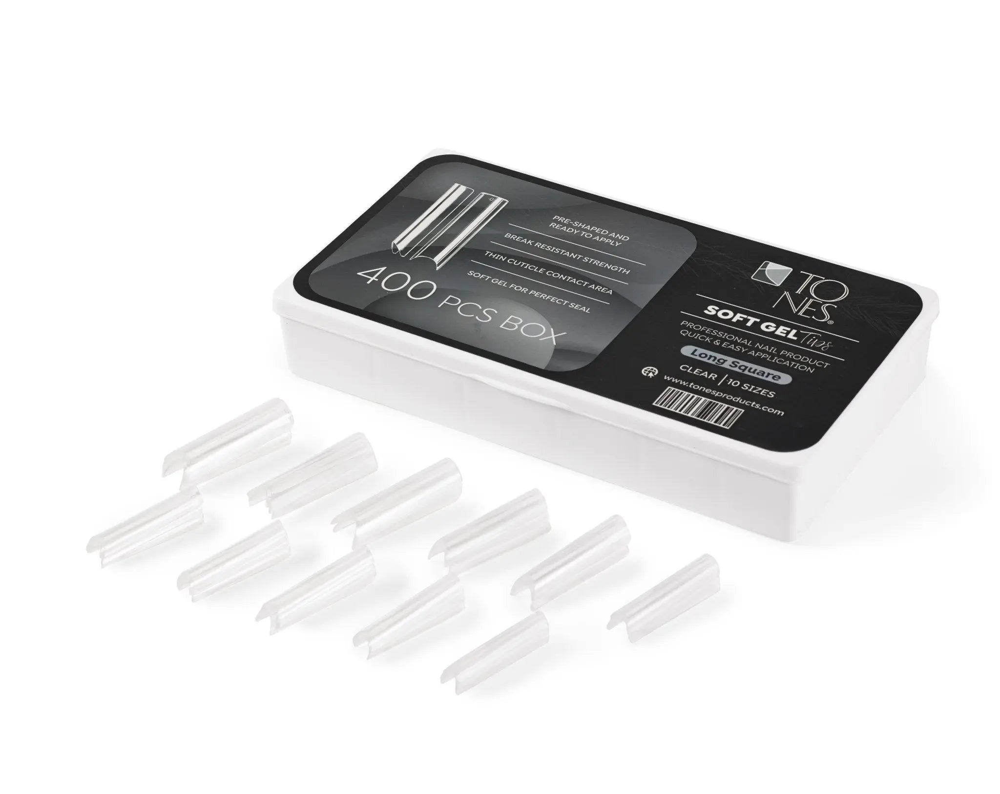 Gel Tips Fill Soft Gel Tips Long Square - 400pcs | Tones Professional