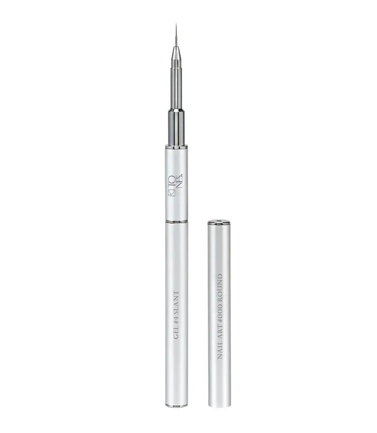 Twin Head Nail Art nylon Gel Brush #4 Slant & #000 Round - Tones
