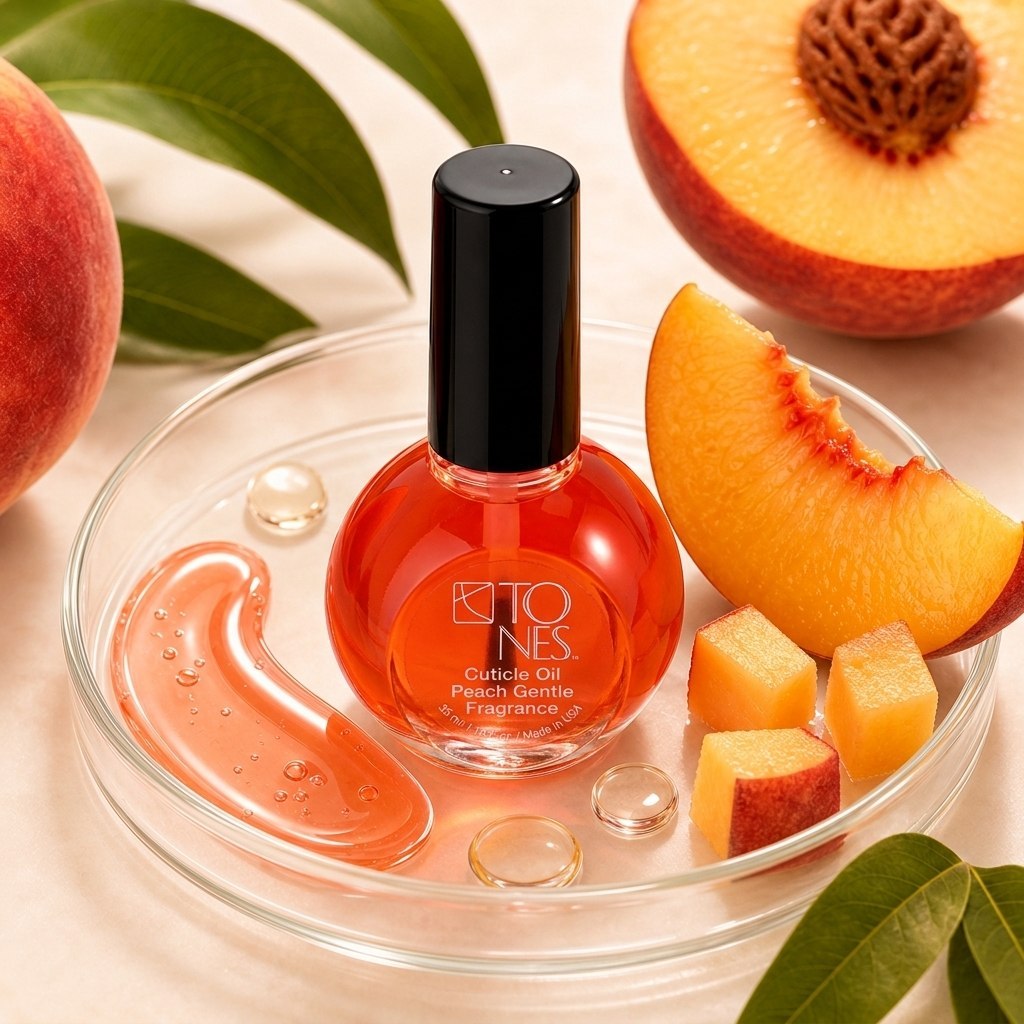 Cuticle Oil Peach product with peaches